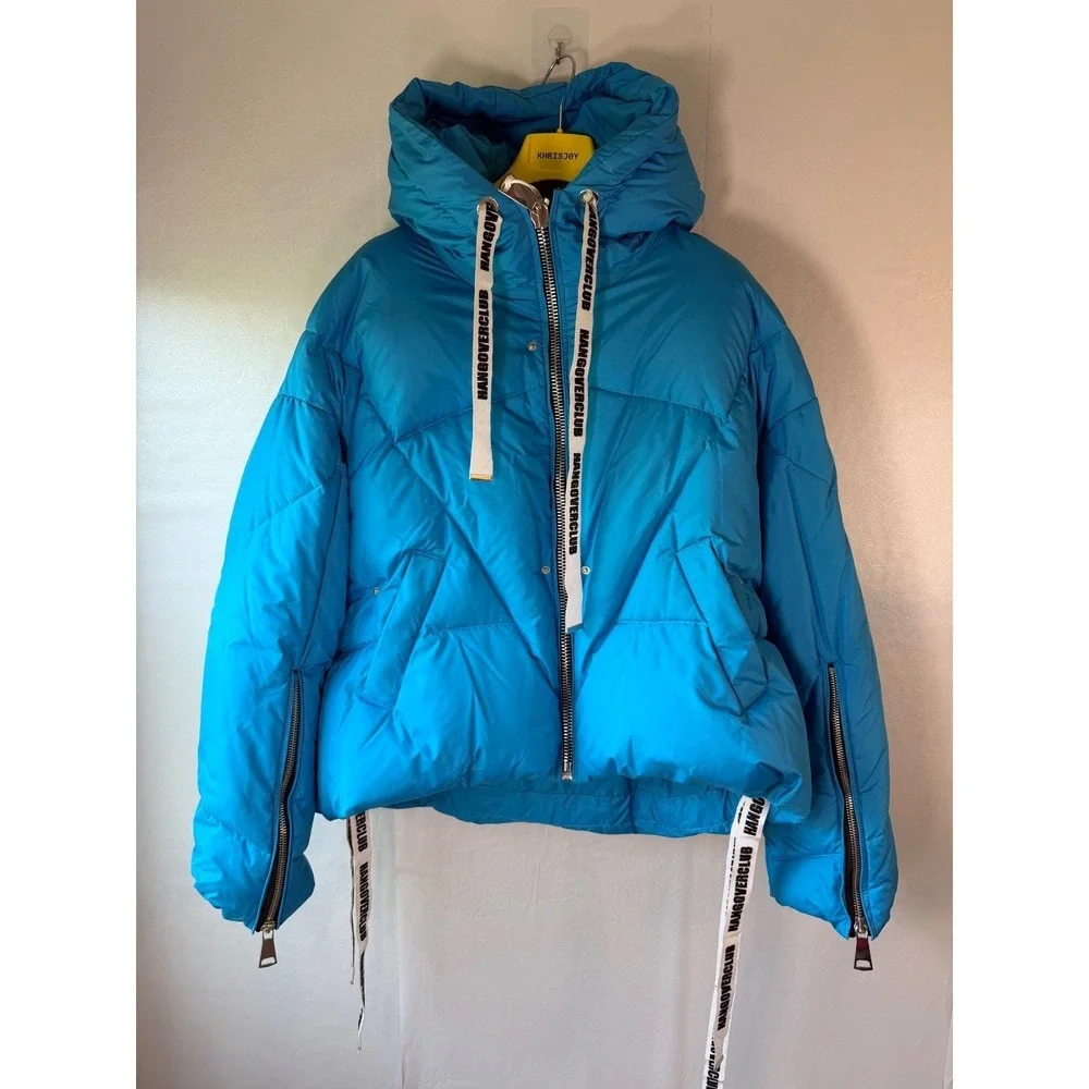Khrisjoy Khris Puffer Jacket + Vest Turquoise Blue AFPW002 NY Size 01 NWT